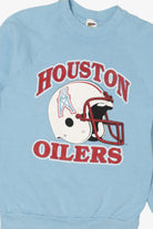 Vintage Light Blue Houston Oilers NFL Raglan Sweatshirt (1980s)