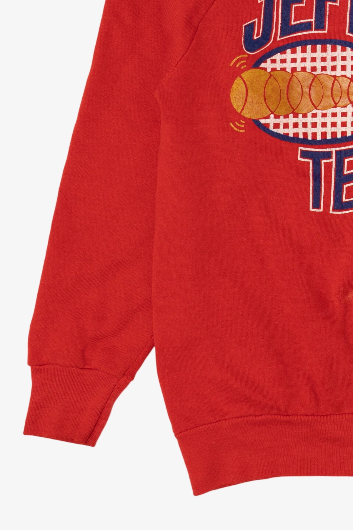 Vintage Red Jefferson Tennis Raglan Sweatshirt (1990s)