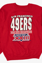 Vintage Red San Francisco 49ers 1988 NFC Champions Super Bowl Raglan Sweatshirt (1980s)