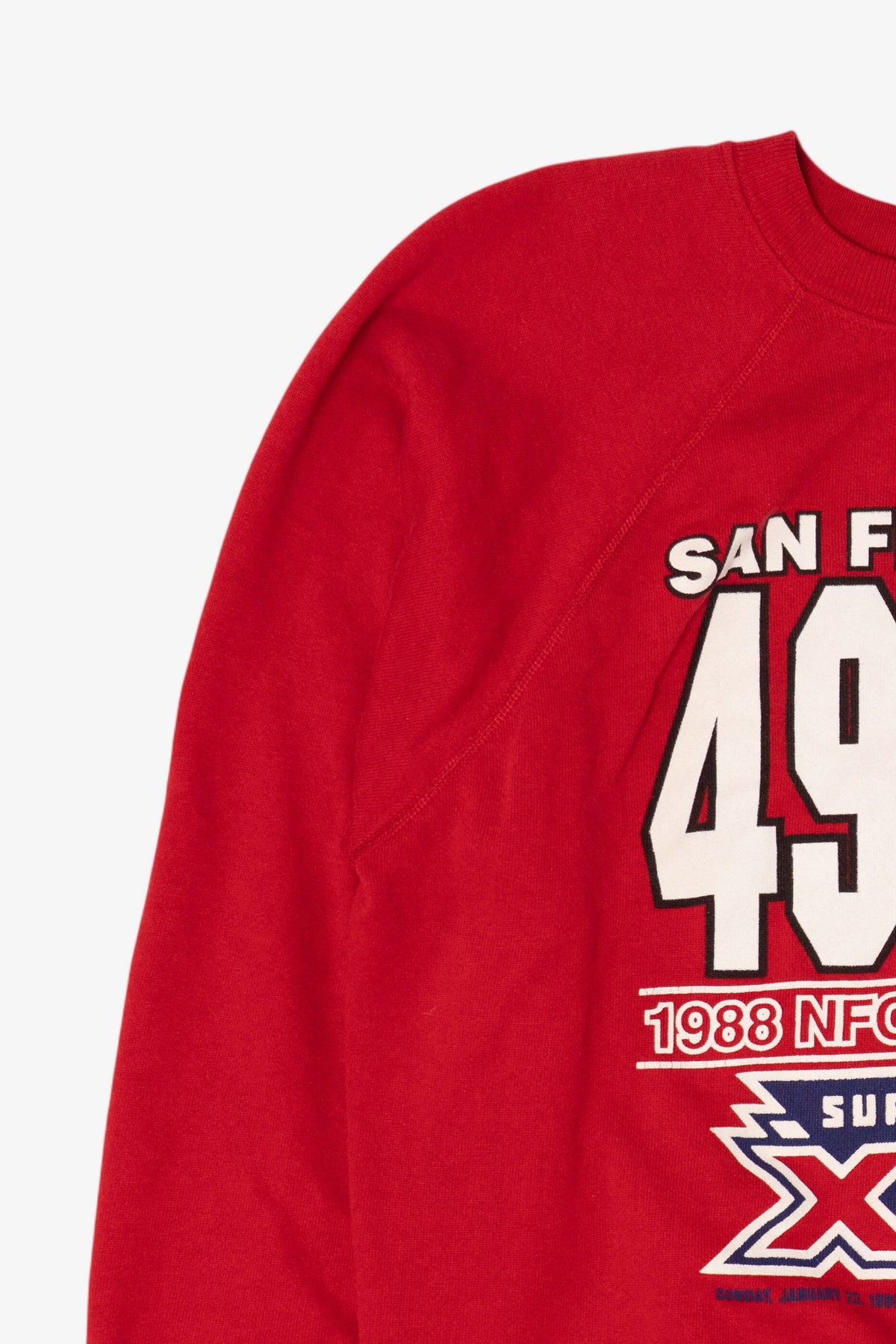 Vintage Red San Francisco 49ers 1988 NFC Champions Super Bowl Raglan Sweatshirt (1980s)