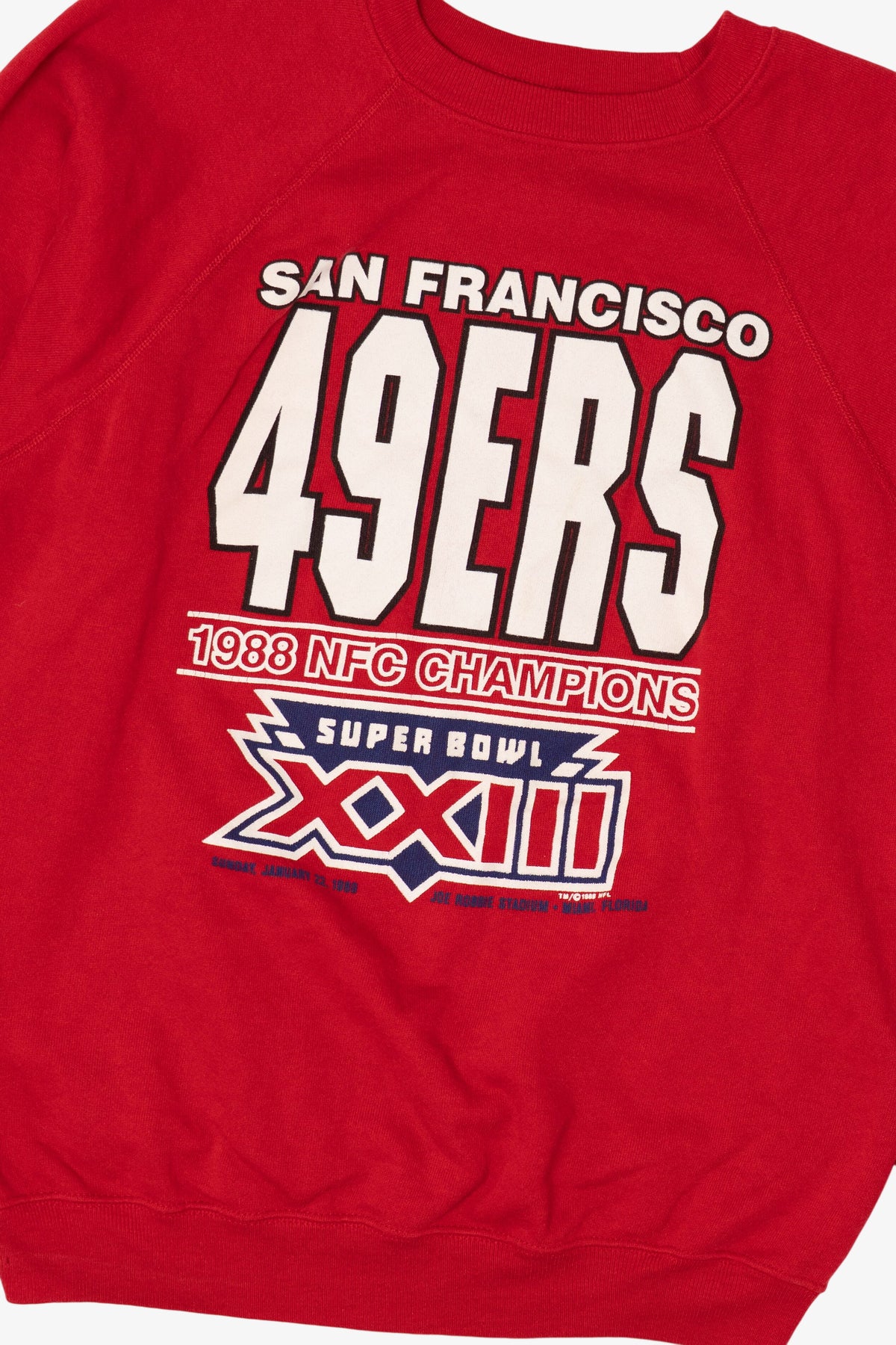 Vintage Red San Francisco 49ers 1988 NFC Champions Super Bowl Raglan Sweatshirt (1980s)