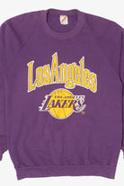 Vintage Purple Los Angeles Lakers Raglan Sweatshirt (1990s)