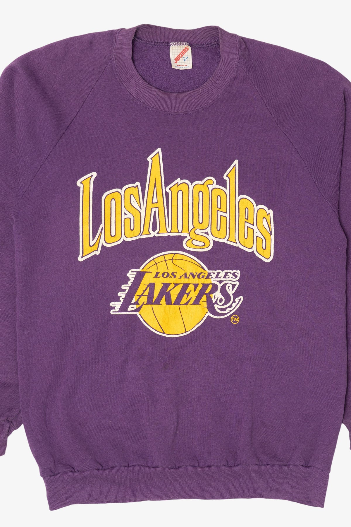 Vintage Purple Los Angeles Lakers Raglan Sweatshirt (1990s)