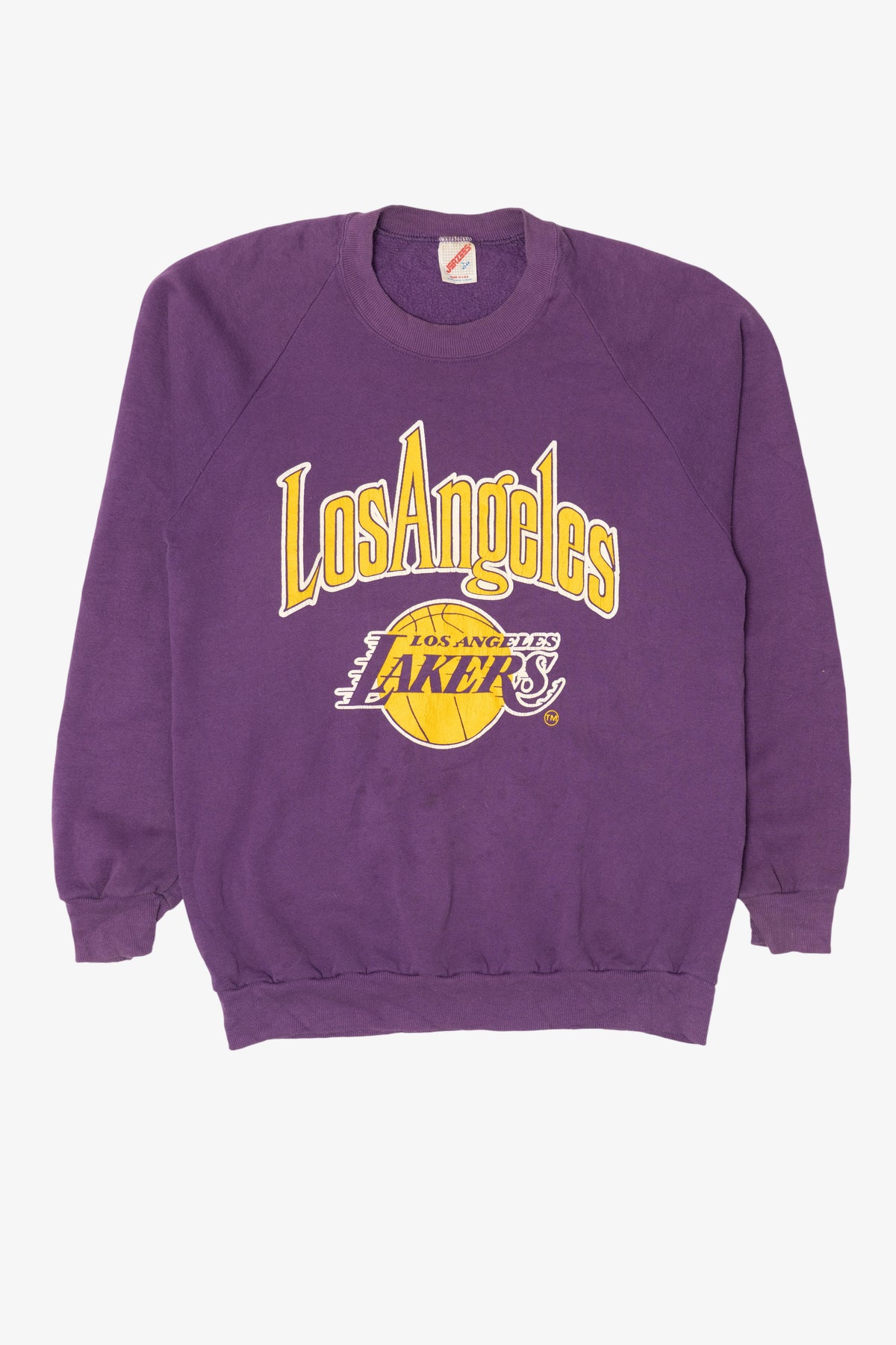 Vintage Purple Los Angeles Lakers Raglan Sweatshirt (1990s)
