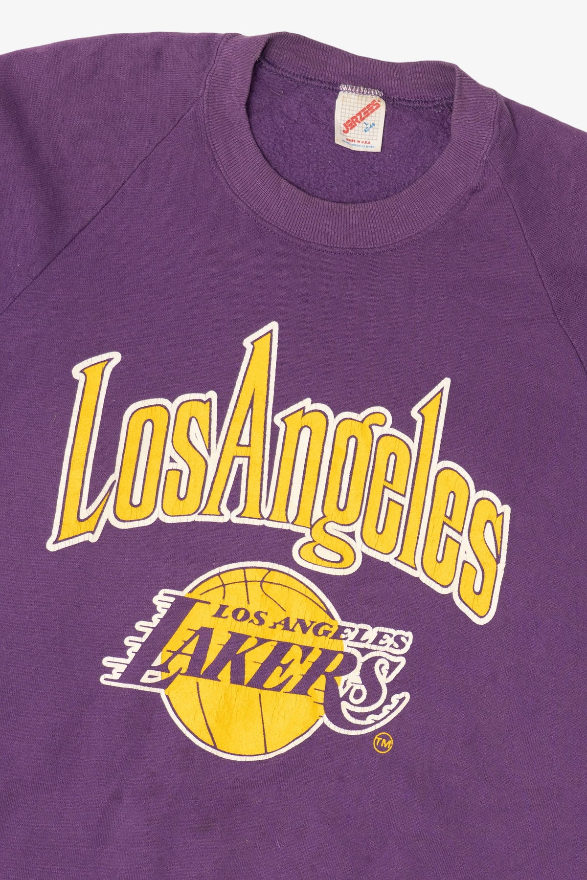 Vintage Purple Los Angeles Lakers Raglan Sweatshirt (1990s)
