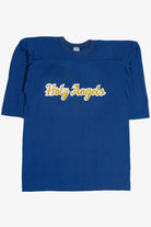 Vintage Champion "Holy Angels" 3/4 Sleeve Football Jersey Sweatshirt (1980s)