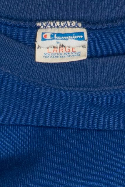 Vintage Champion "Holy Angels" 3/4 Sleeve Football Jersey Sweatshirt (1980s)