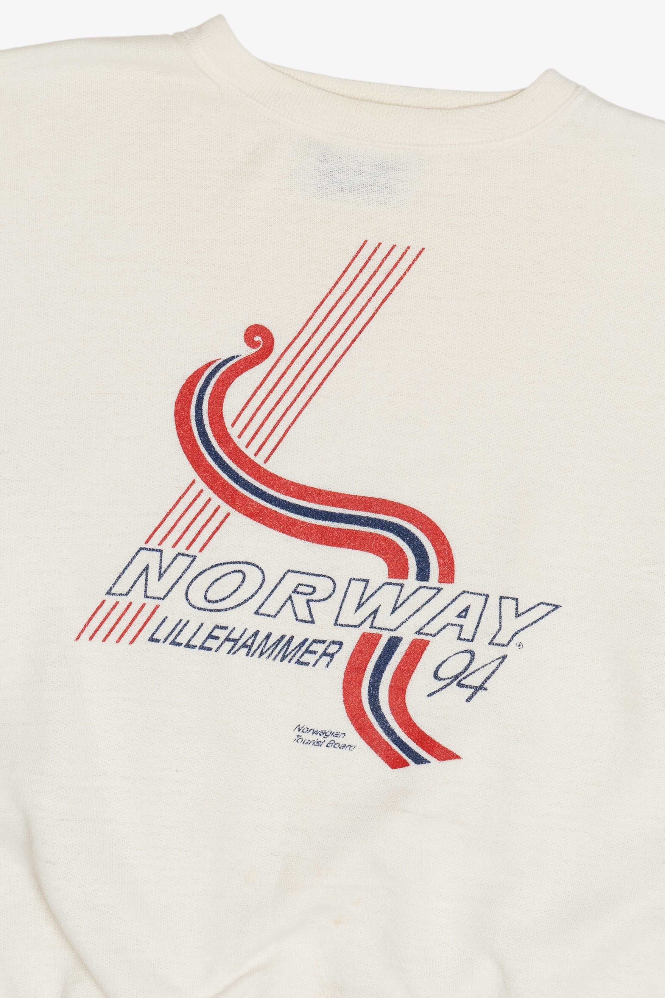 Vintage "Norway Lillehammer '94" Winter Olympics Boxy Sweatshirt With Pockets (1990s)