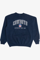 Vintage Distressed "Cowboys NFL Authentic Pro Line" Embroidered Sweatshirt (1990s)
