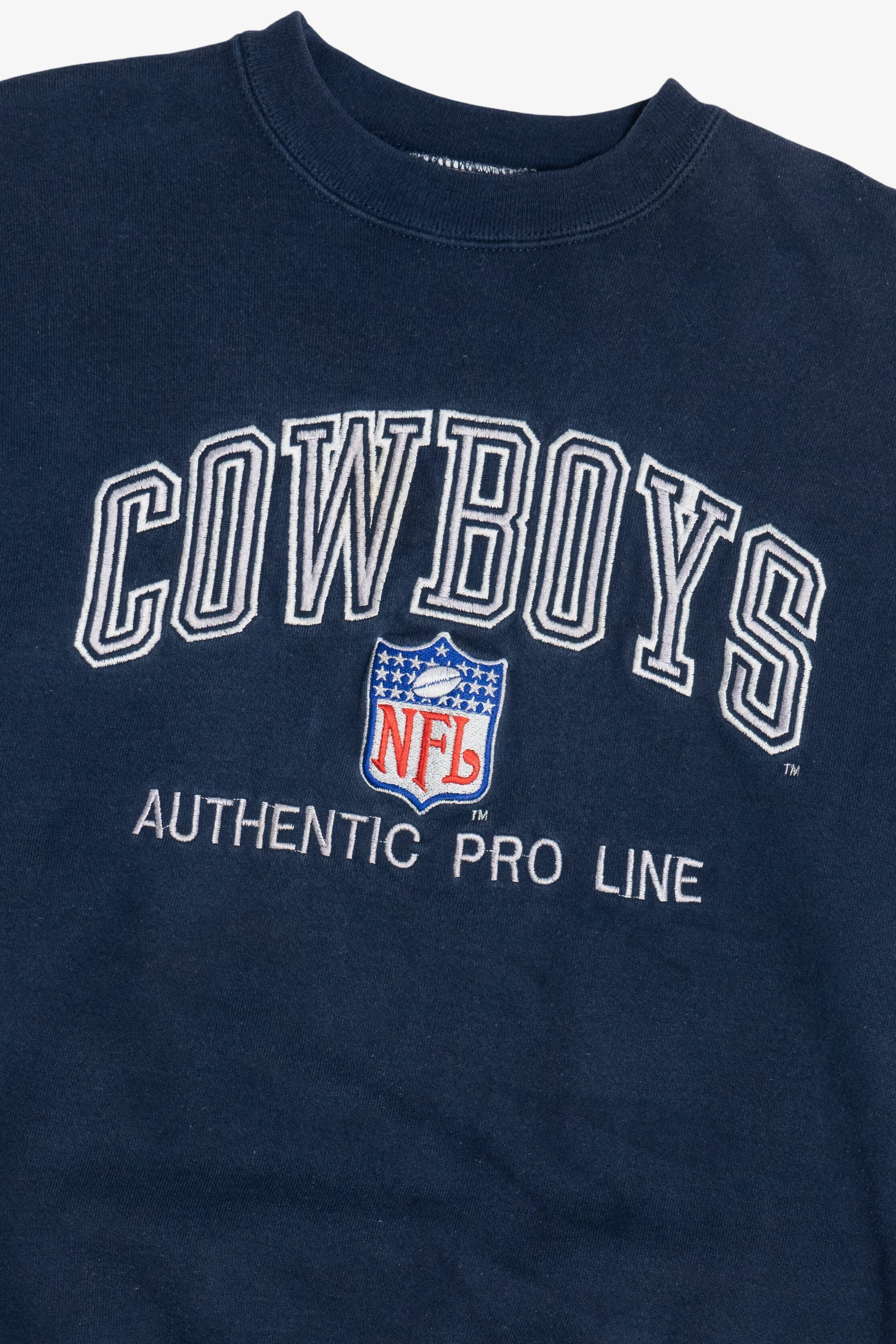 Vintage Distressed "Cowboys NFL Authentic Pro Line" Embroidered Sweatshirt (1990s)