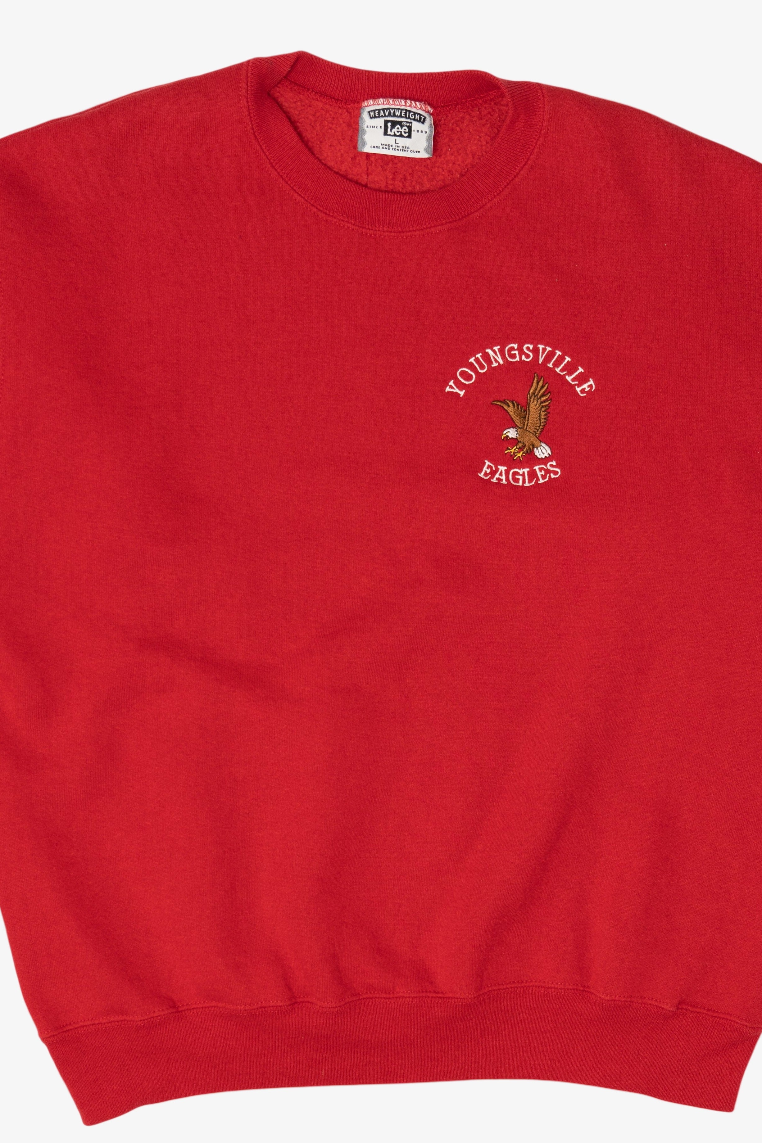 Vintage Red Embroidered Youngsville Eagles Sweatshirt (1990s)