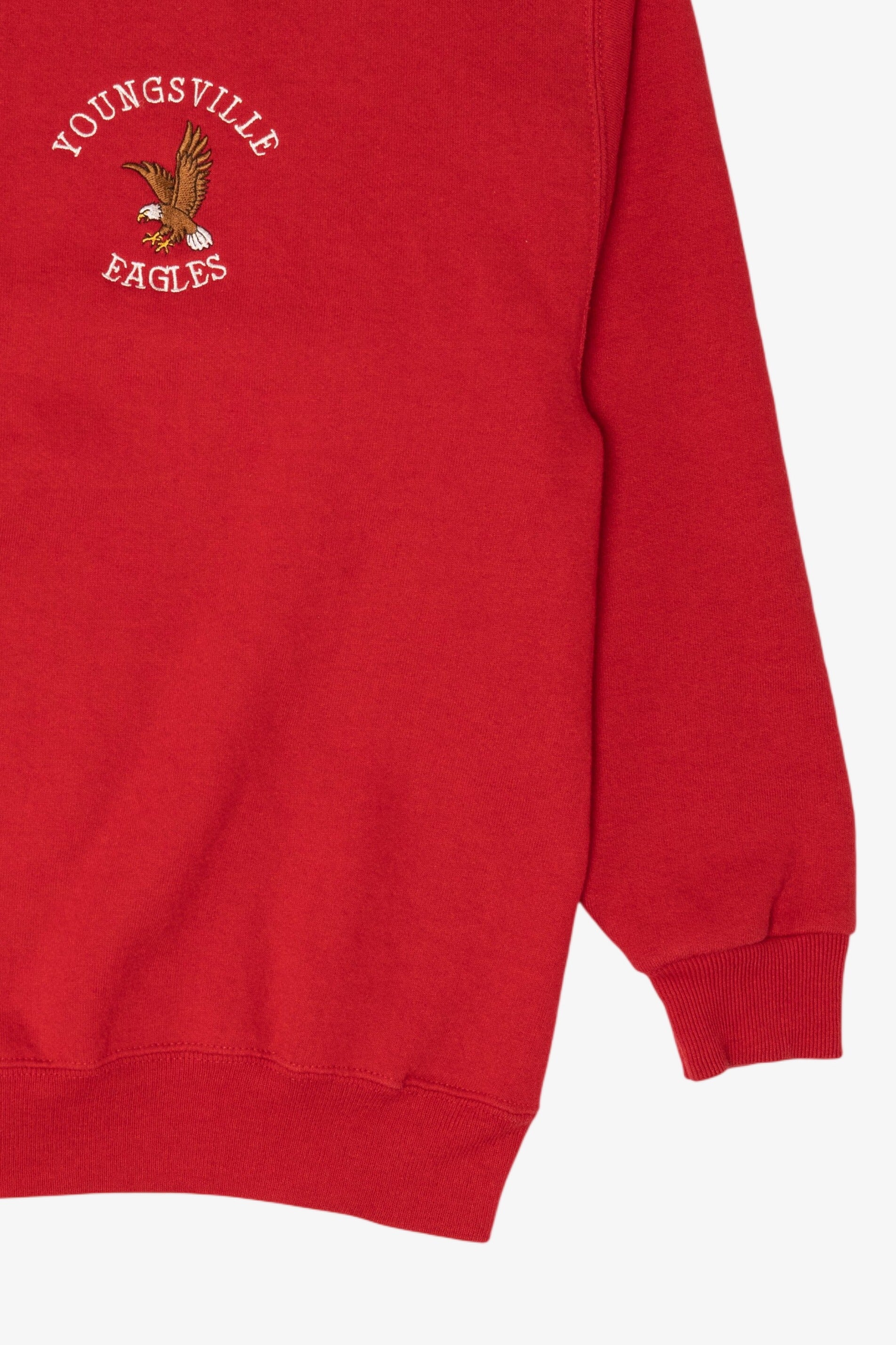 Vintage Red Embroidered Youngsville Eagles Sweatshirt (1990s)