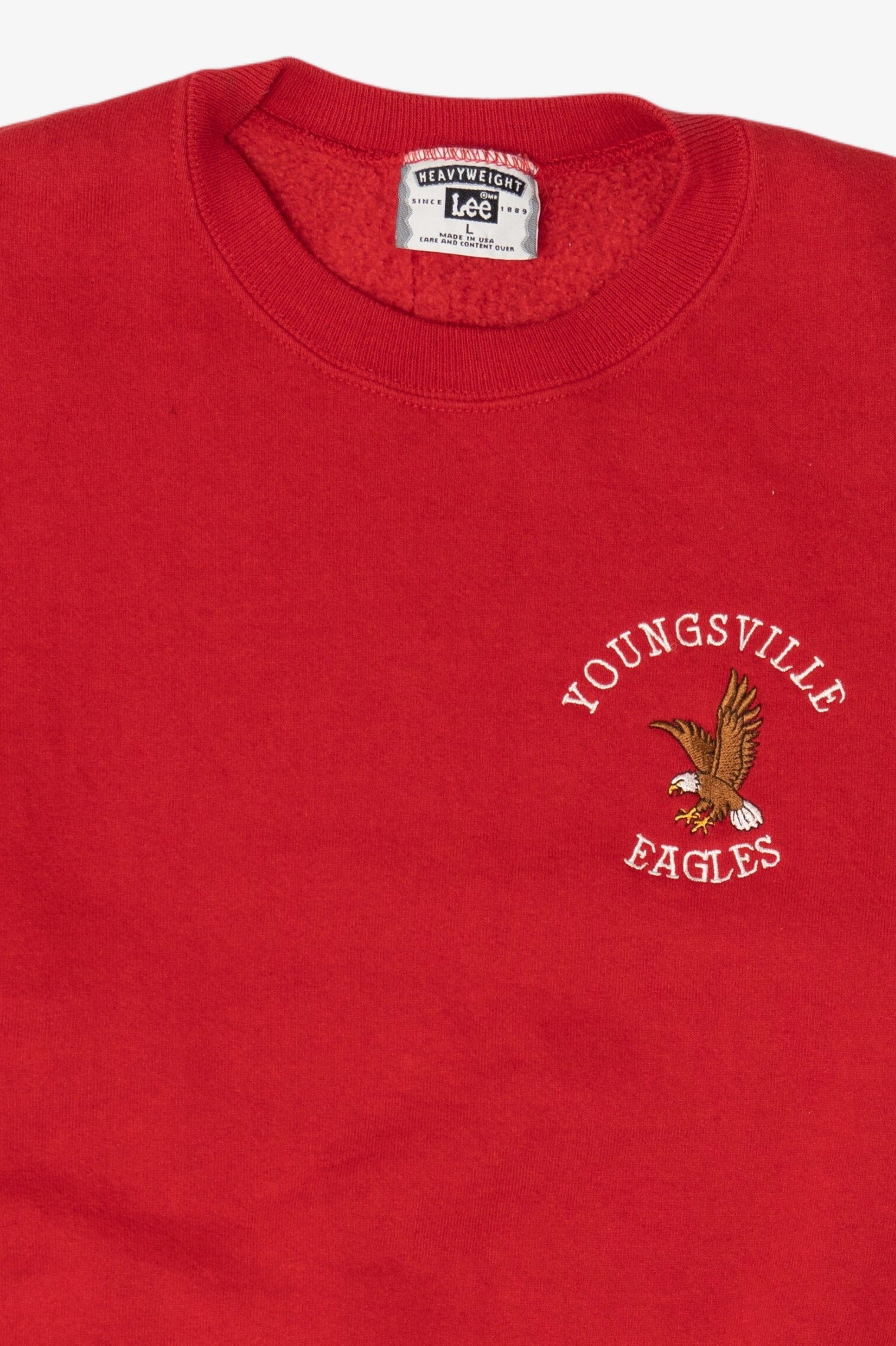 Vintage Red Embroidered Youngsville Eagles Sweatshirt (1990s)