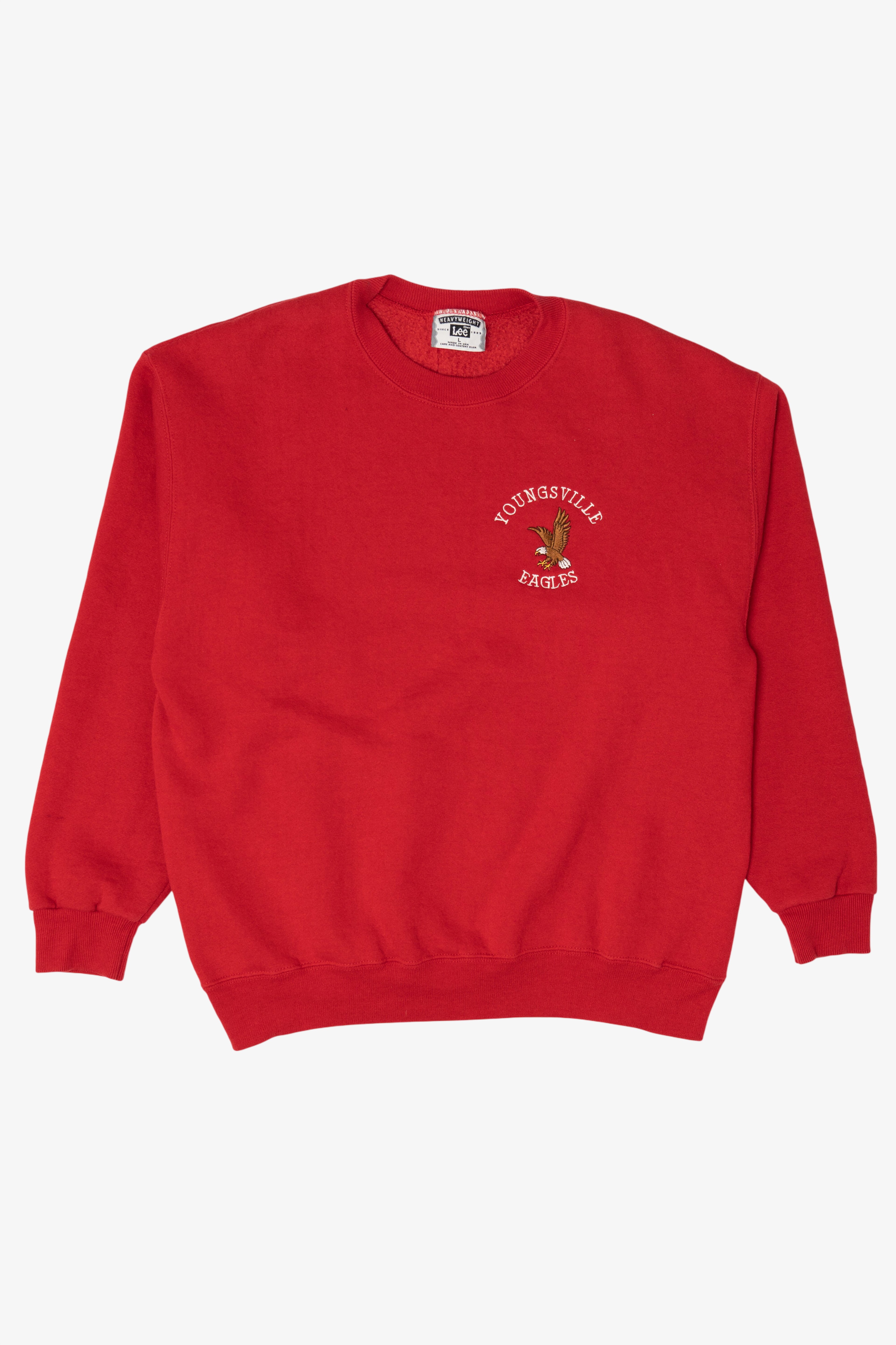 Vintage Red Embroidered Youngsville Eagles Sweatshirt (1990s)