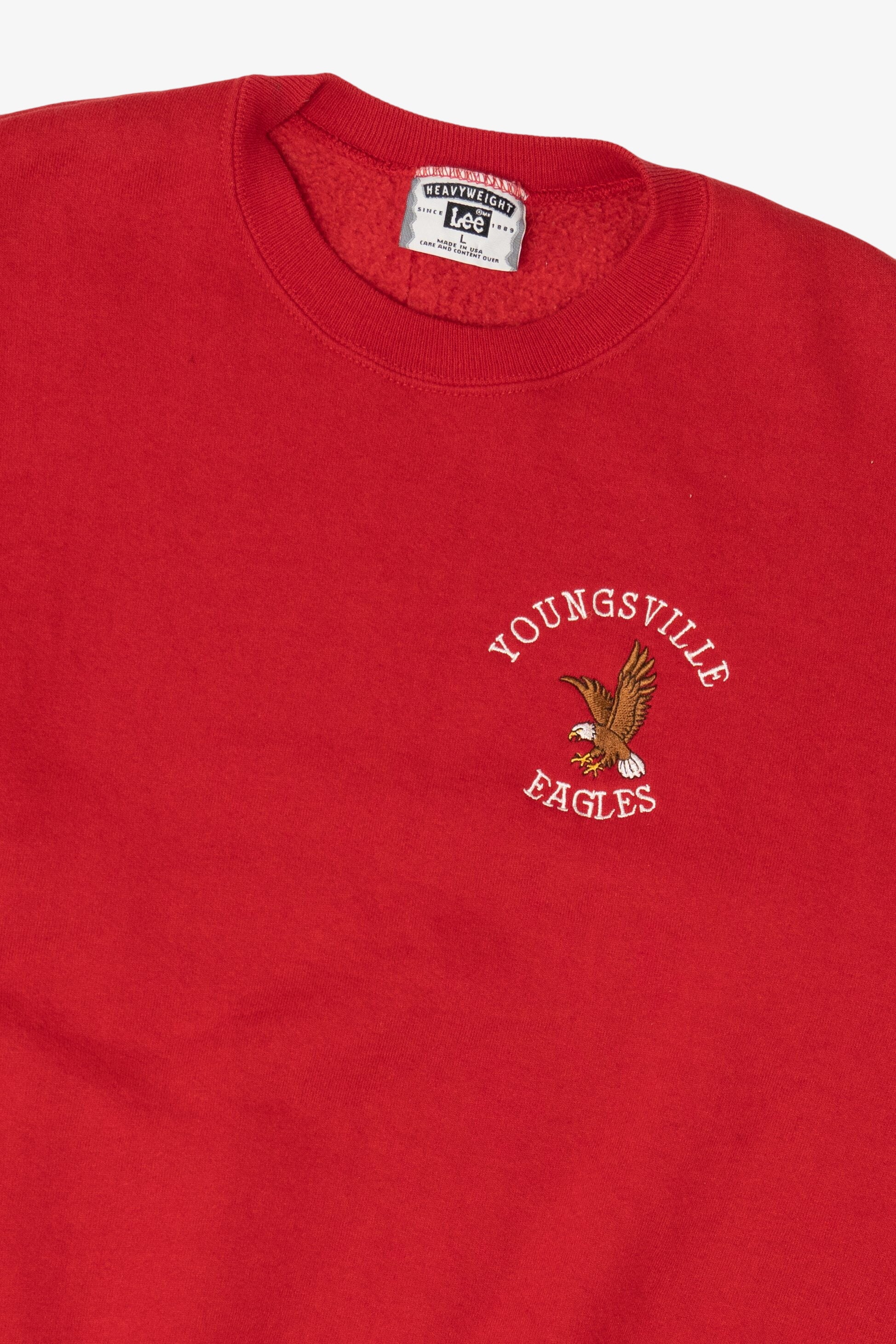 Vintage Red Embroidered Youngsville Eagles Sweatshirt (1990s)