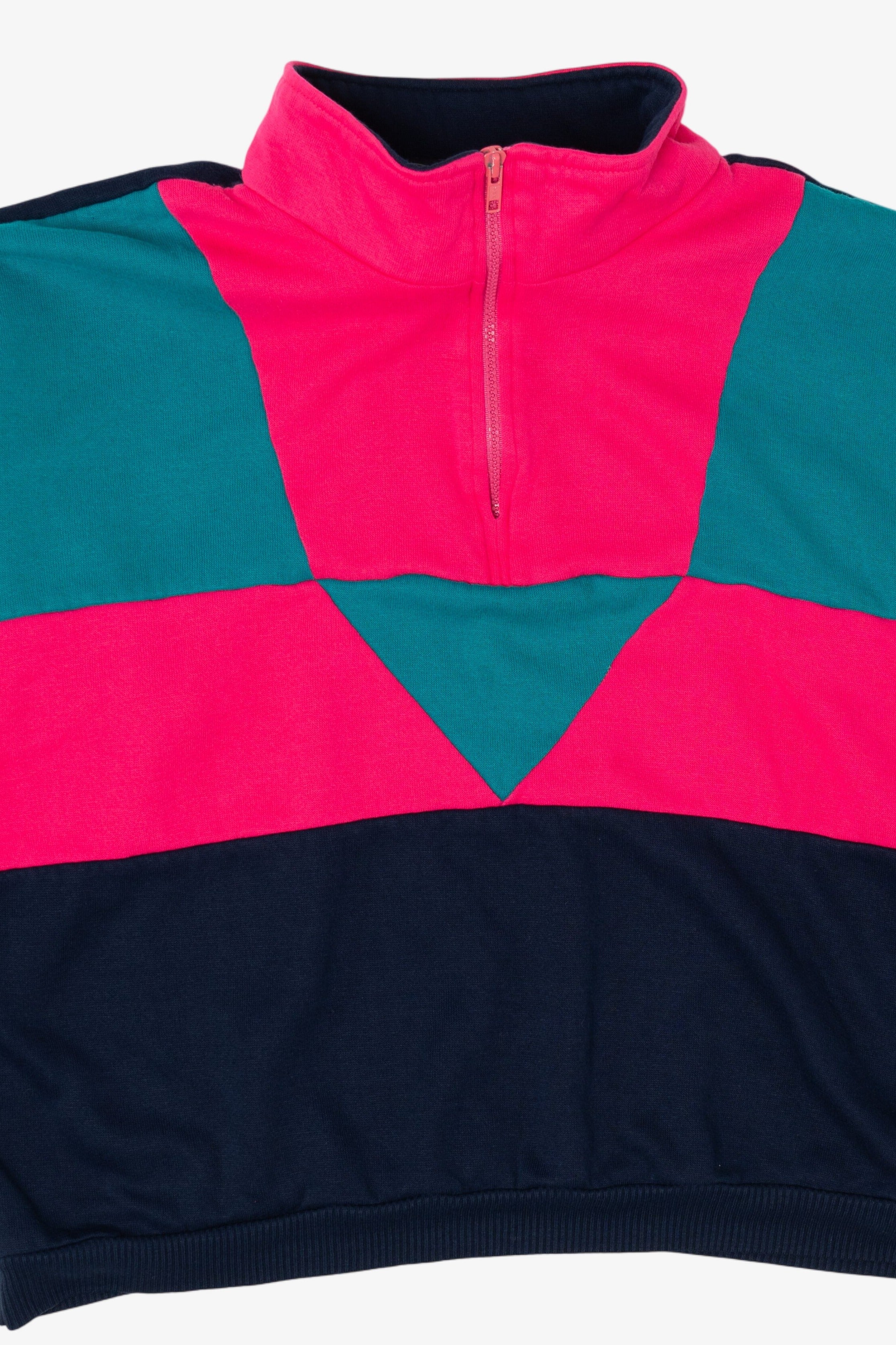 Vintage Union Made Color Block Quarter Zip Sweatshirt (1980s)