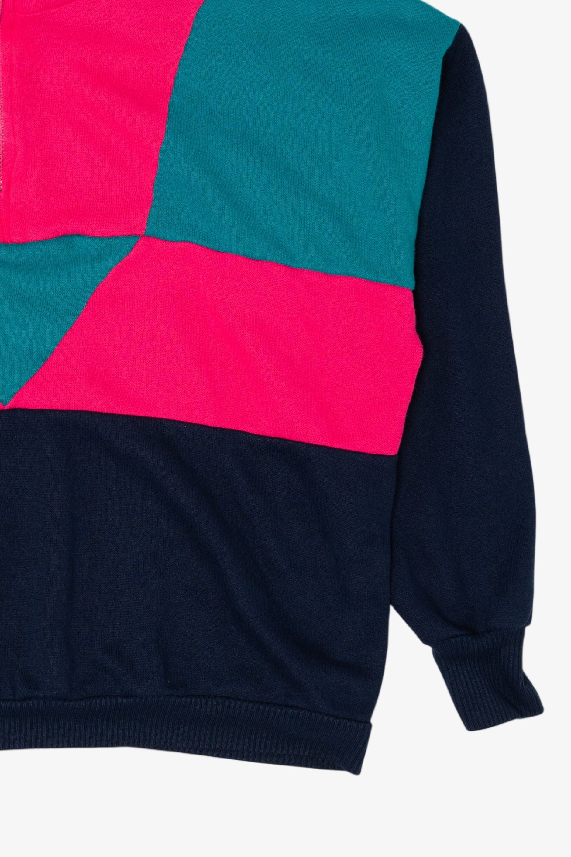 Vintage Union Made Color Block Quarter Zip Sweatshirt (1980s)