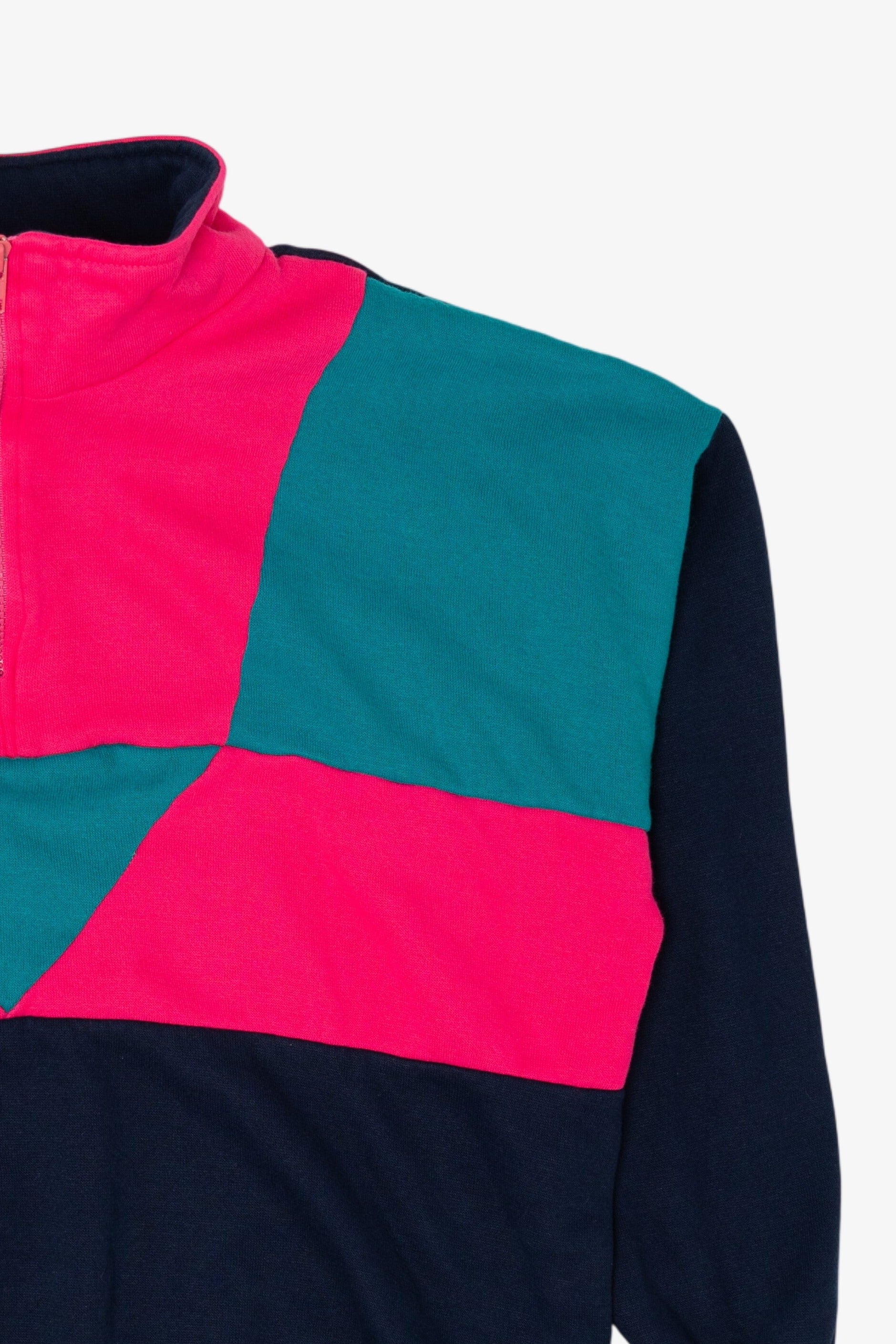 Vintage Union Made Color Block Quarter Zip Sweatshirt (1980s)
