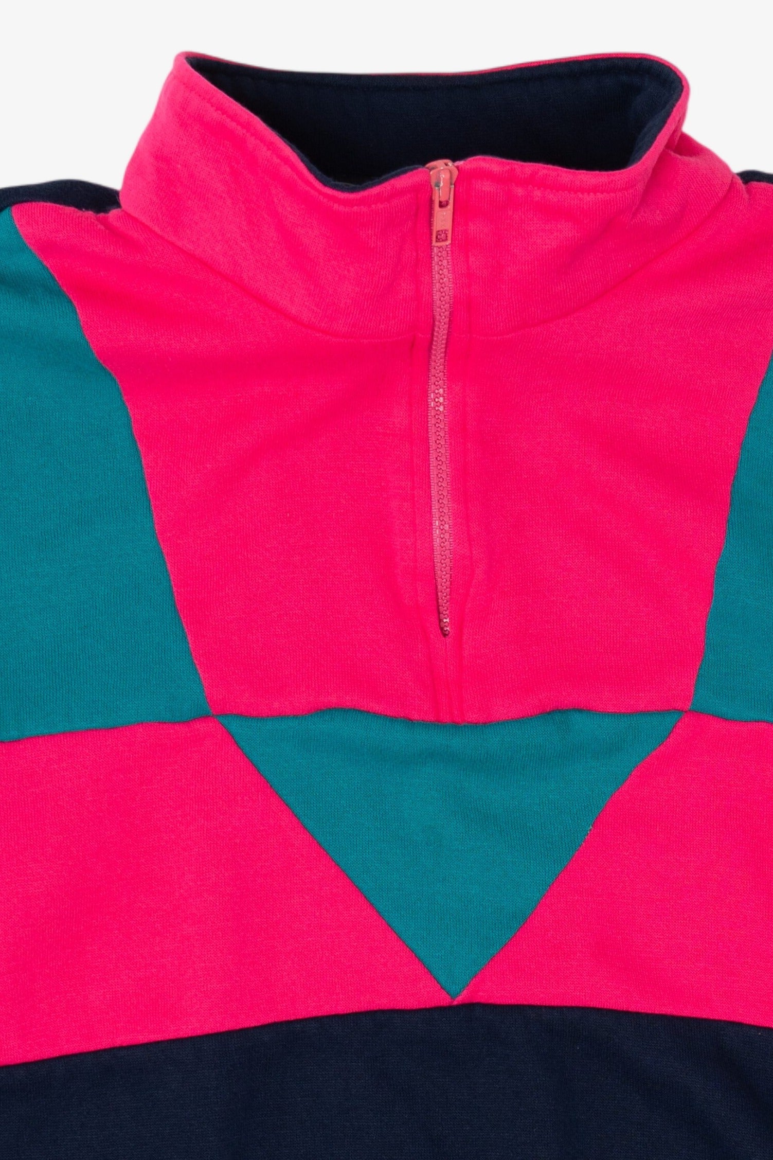 Vintage Union Made Color Block Quarter Zip Sweatshirt (1980s)