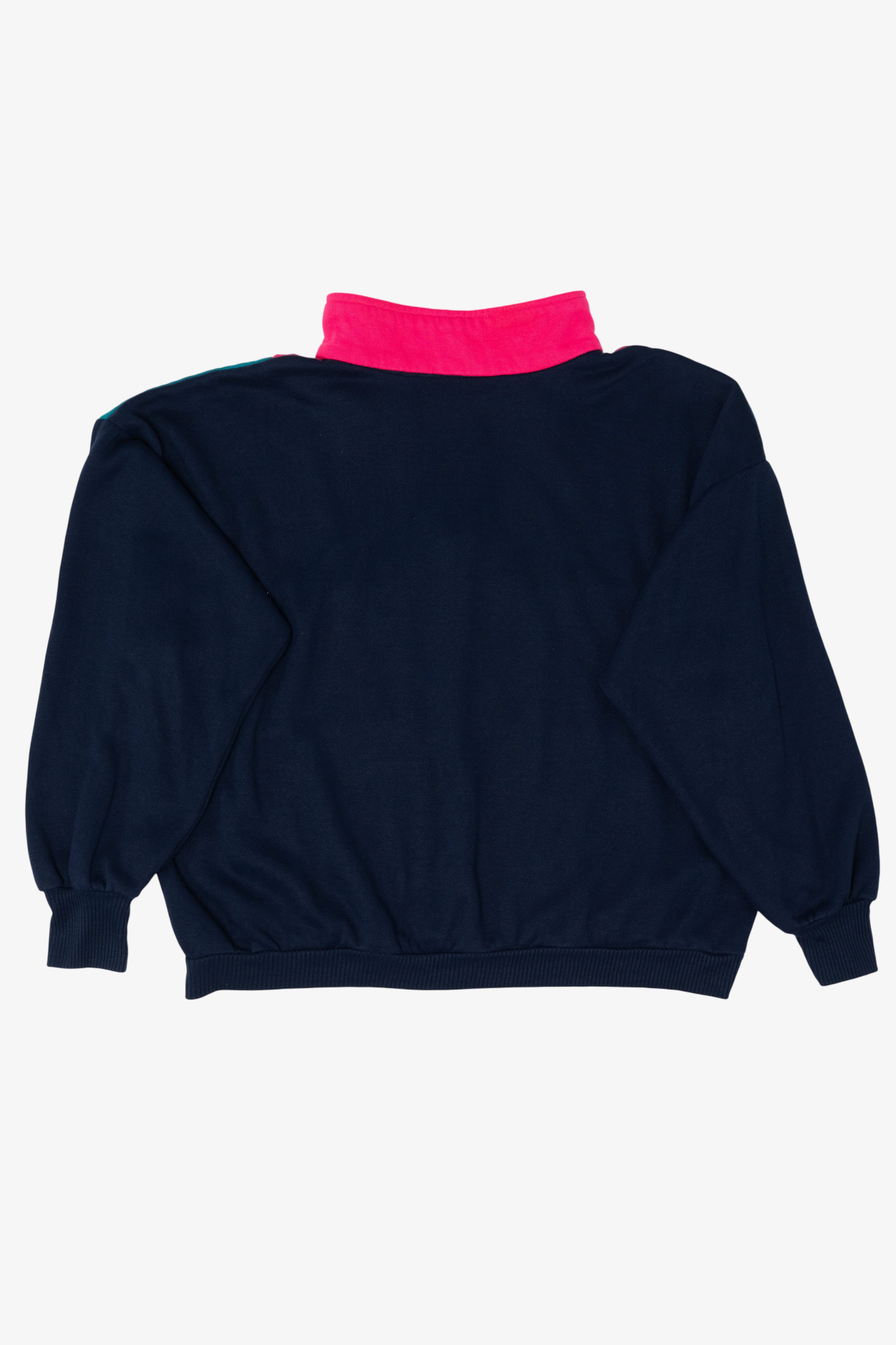 Vintage Union Made Color Block Quarter Zip Sweatshirt (1980s)
