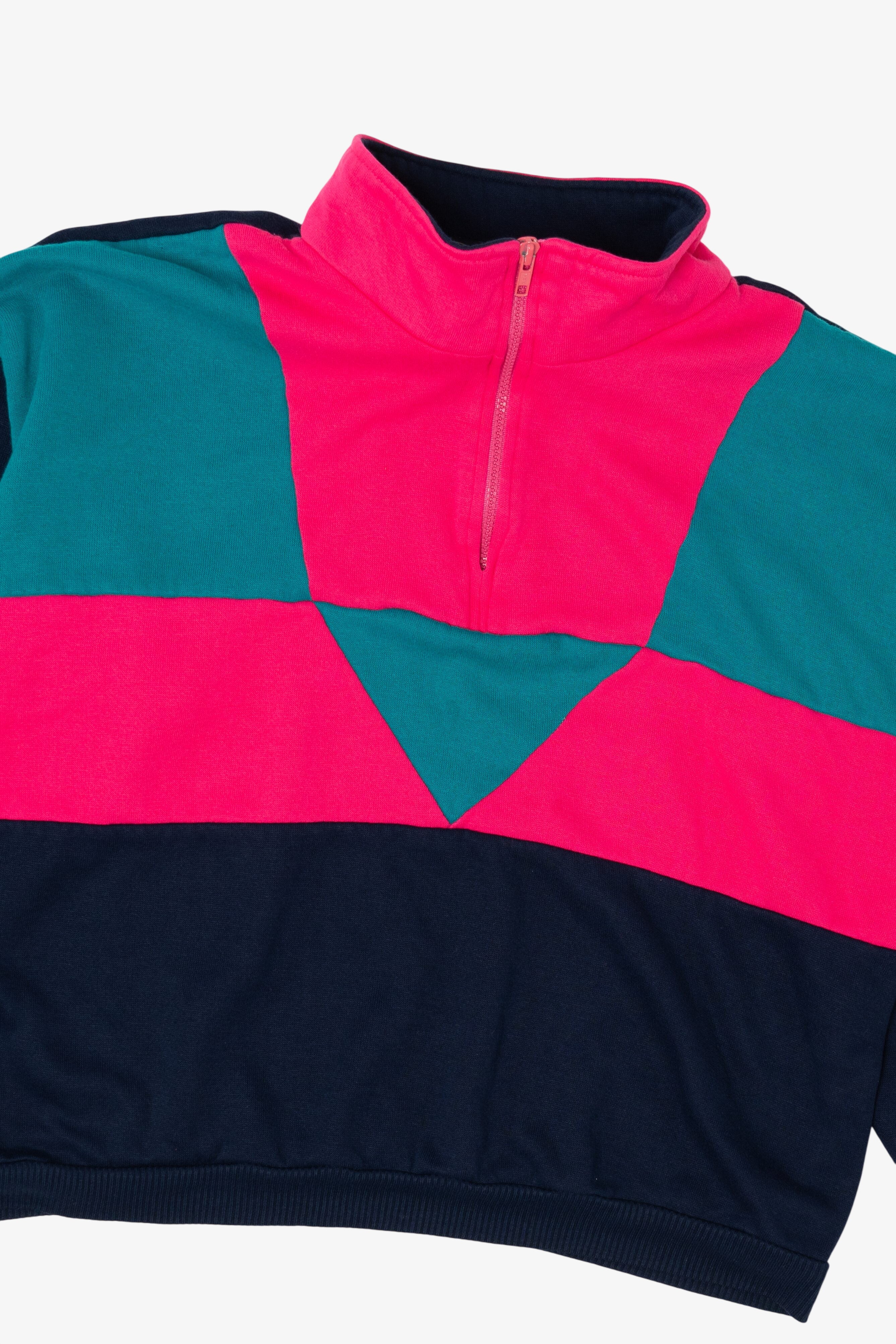 Vintage Union Made Color Block Quarter Zip Sweatshirt (1980s)