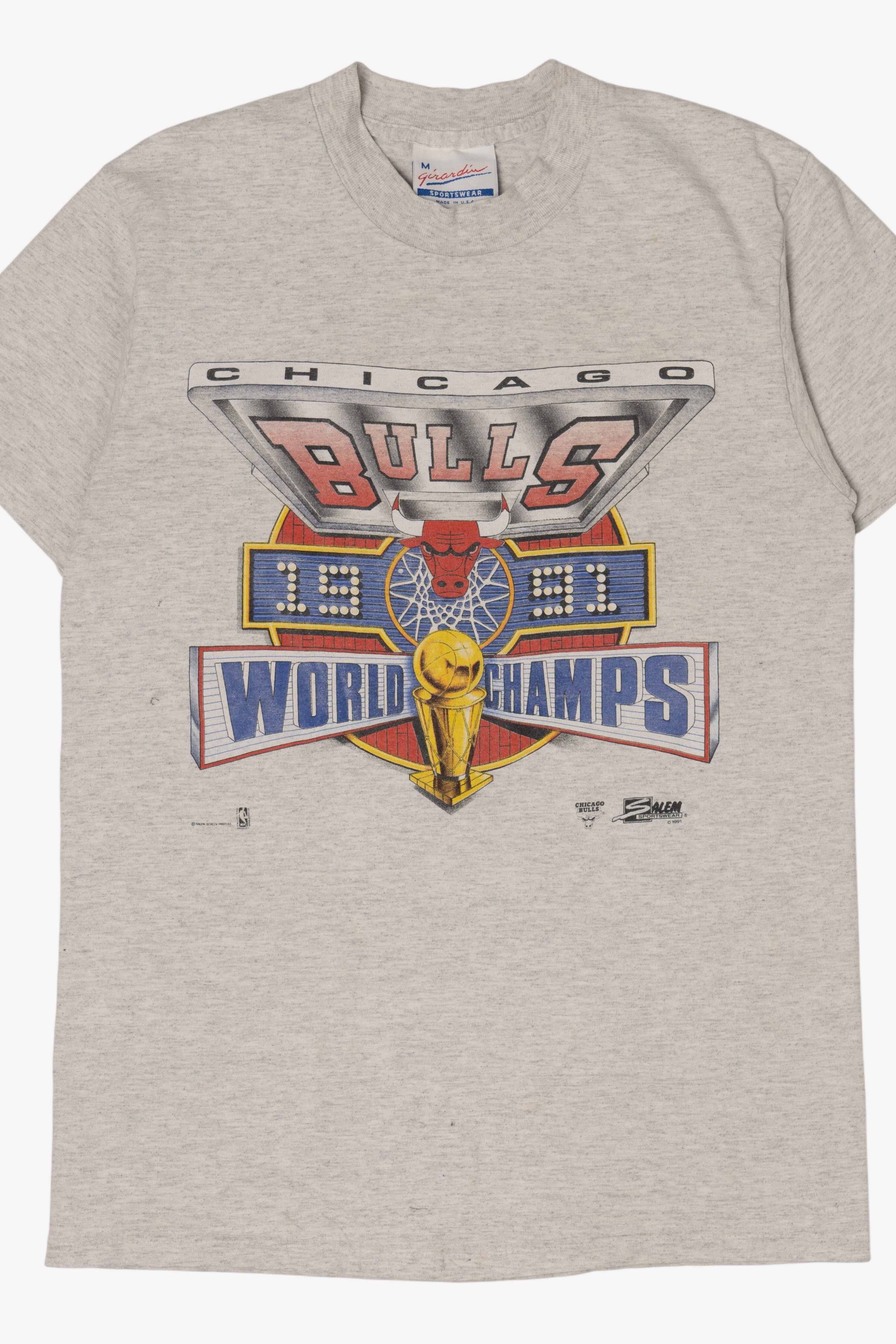 Vintage Chicago Bulls 1991 World Champs Basketball T-Shirt (1990s)