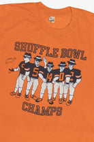 Vintage Distressed Football "Shuffle Bowl Champs" Paper Thin T-Shirt (1980s)