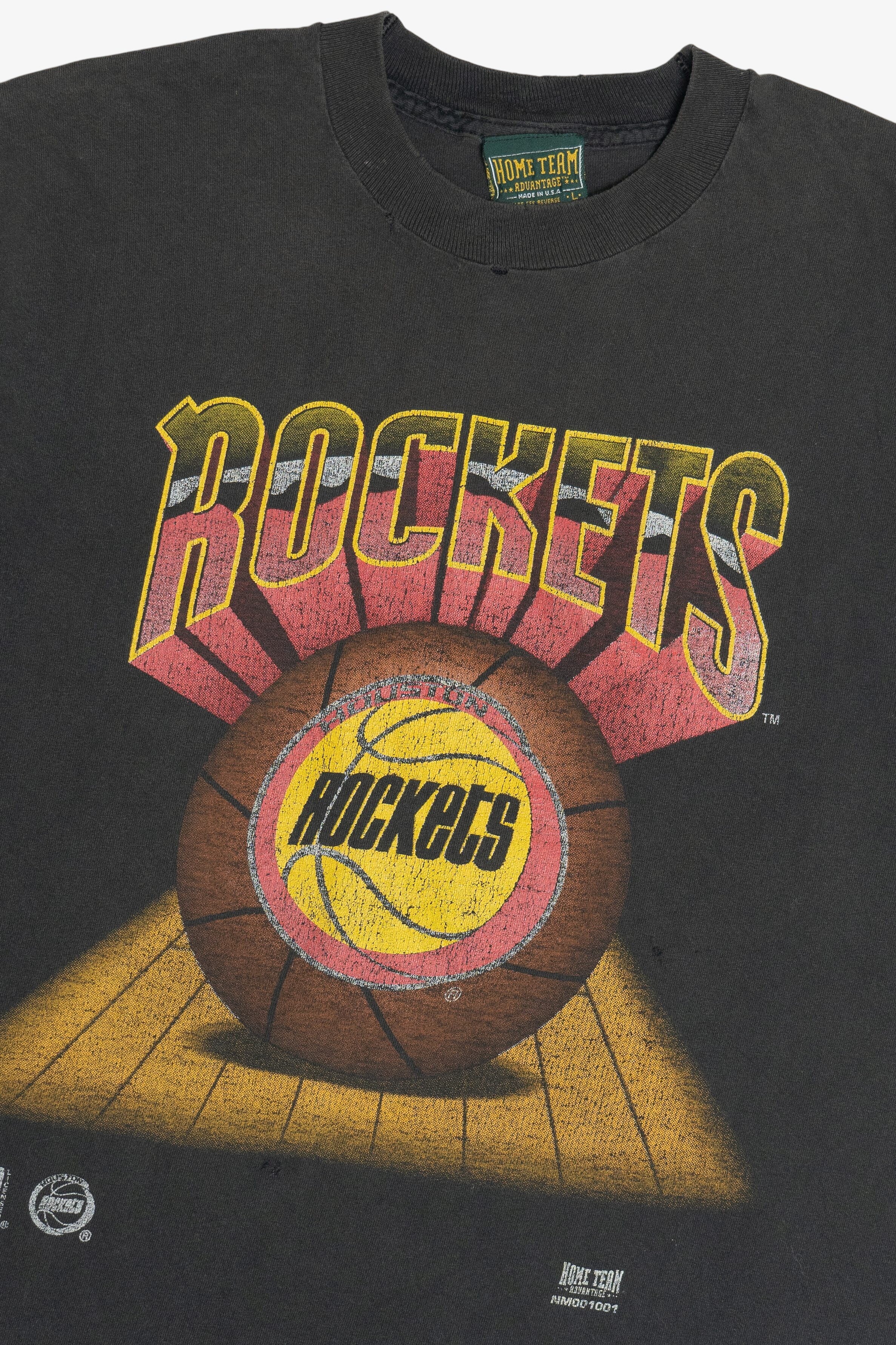 90s Huston Rockets vintage tee USA製 Vintage Distressed NBA Houston Rockets Single Stitch T-Shirt