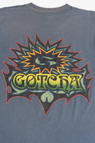 Vintage Distressed "Gotcha" Surf Logo Sun Faded T-Shirt (1990s)