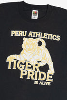 Vintage "Tiger Pride Is Alive" "Peru Athletics" Single Stitch T-Shirt (1990s)