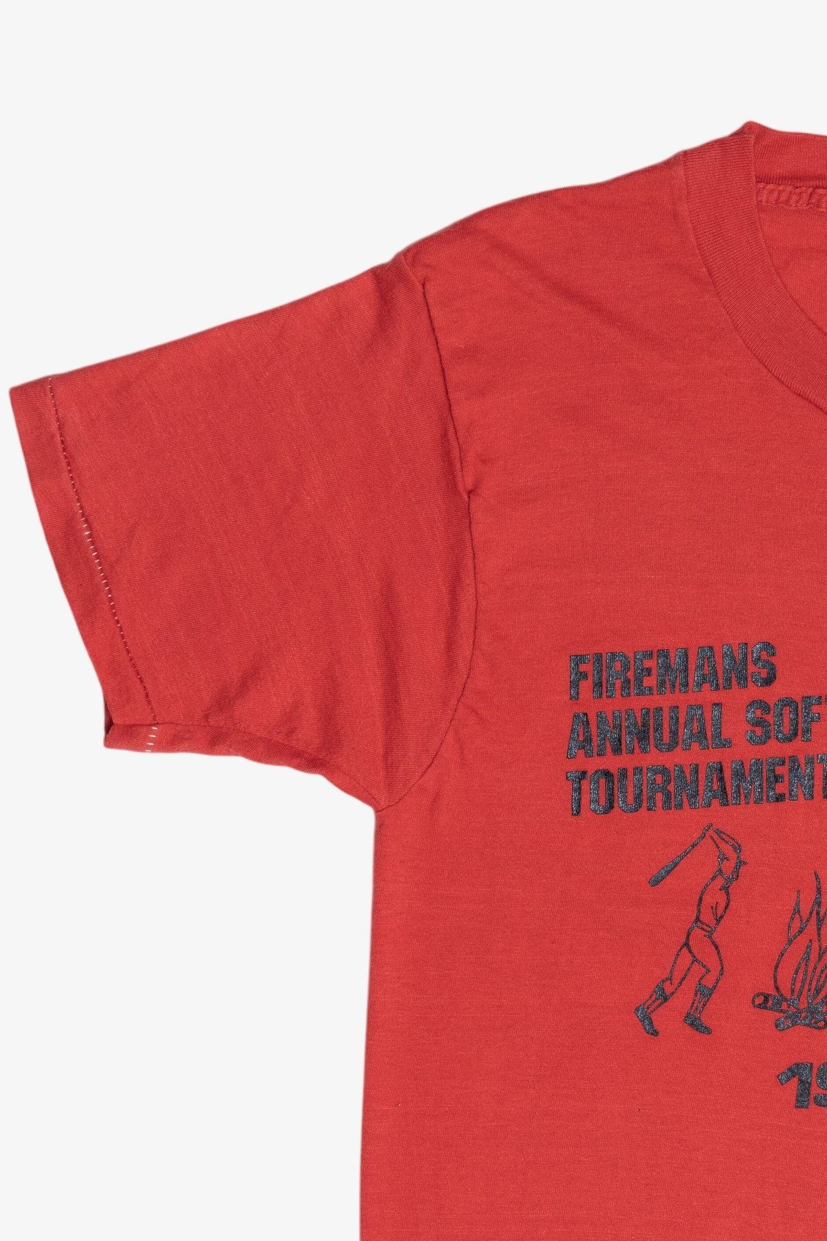 Vintage "Firemans Annual Softball Tournament" Screen Stars T-Shirt (1980s)
