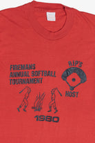 Vintage "Firemans Annual Softball Tournament" Screen Stars T-Shirt (1980s)