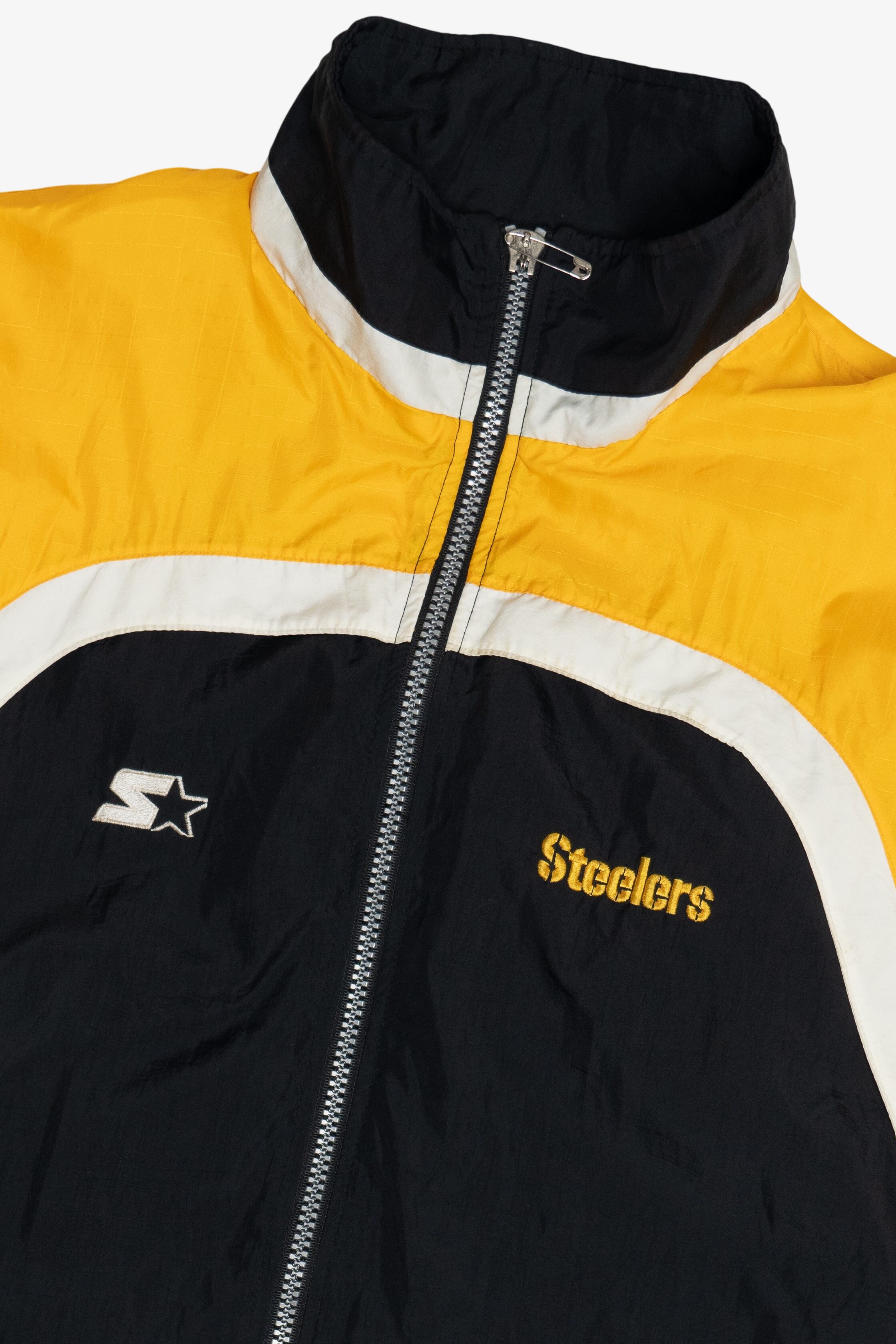 Vintage Pittsburgh Steelers NFL Hideaway Hood Starter Jacket (1990s)