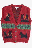 Vintage Scottish Terrier Argyle Detail Sweater Vest (1980s)