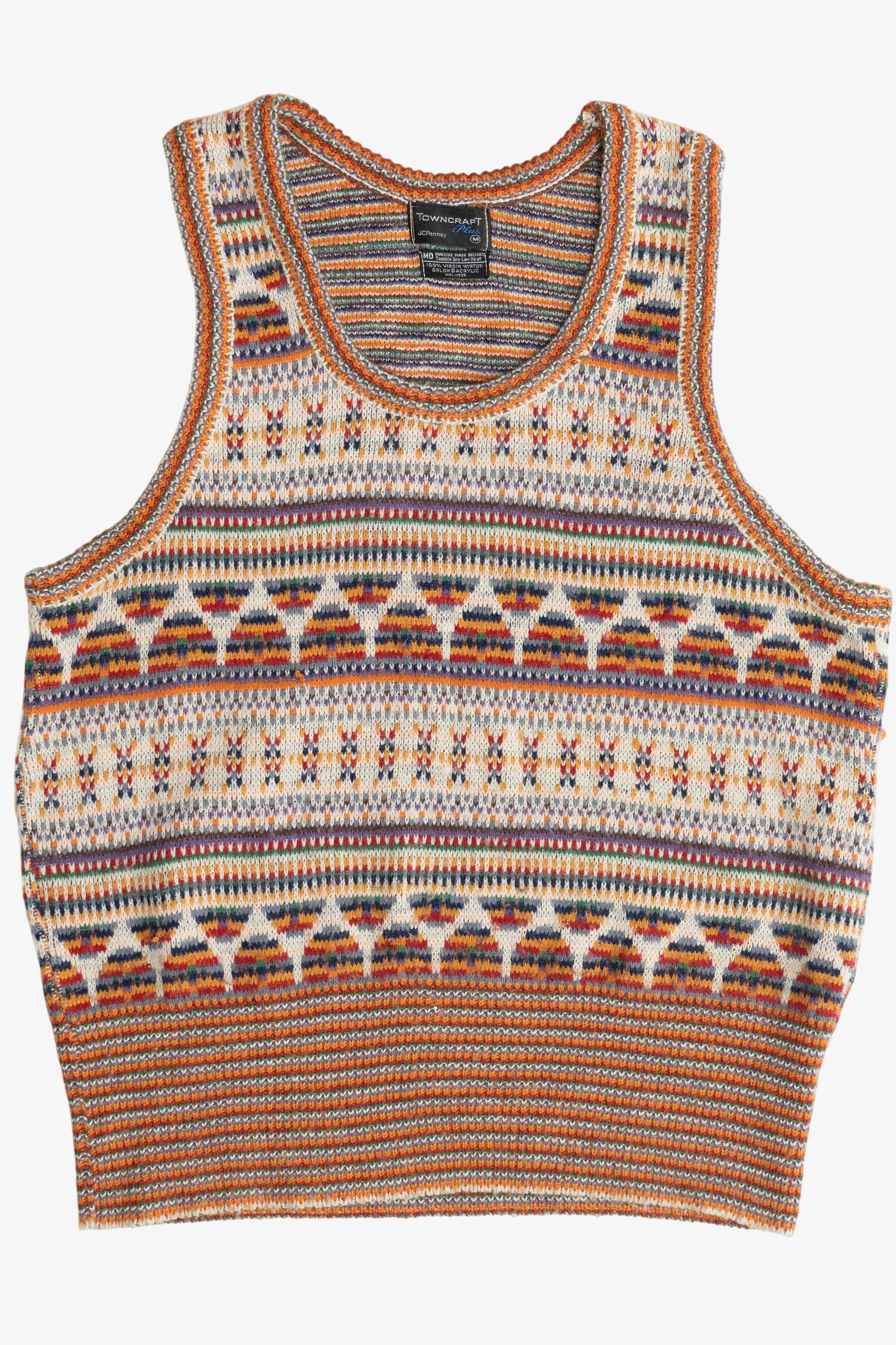 Vintage Rainbow Knit Towncraft Plus JC Penney Sweater Vest (1980s)