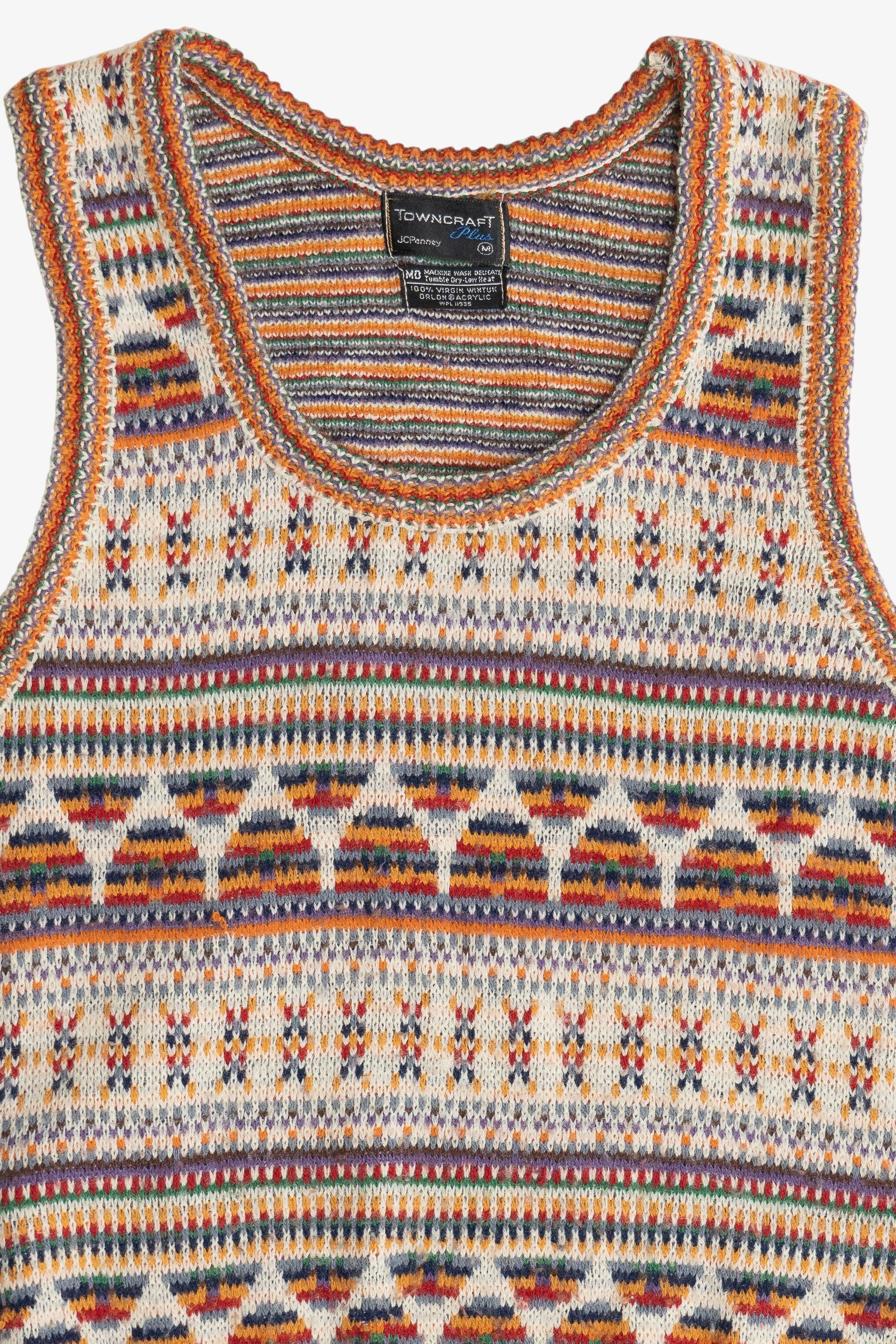 Vintage Rainbow Knit Towncraft Plus JC Penney Sweater Vest (1980s)