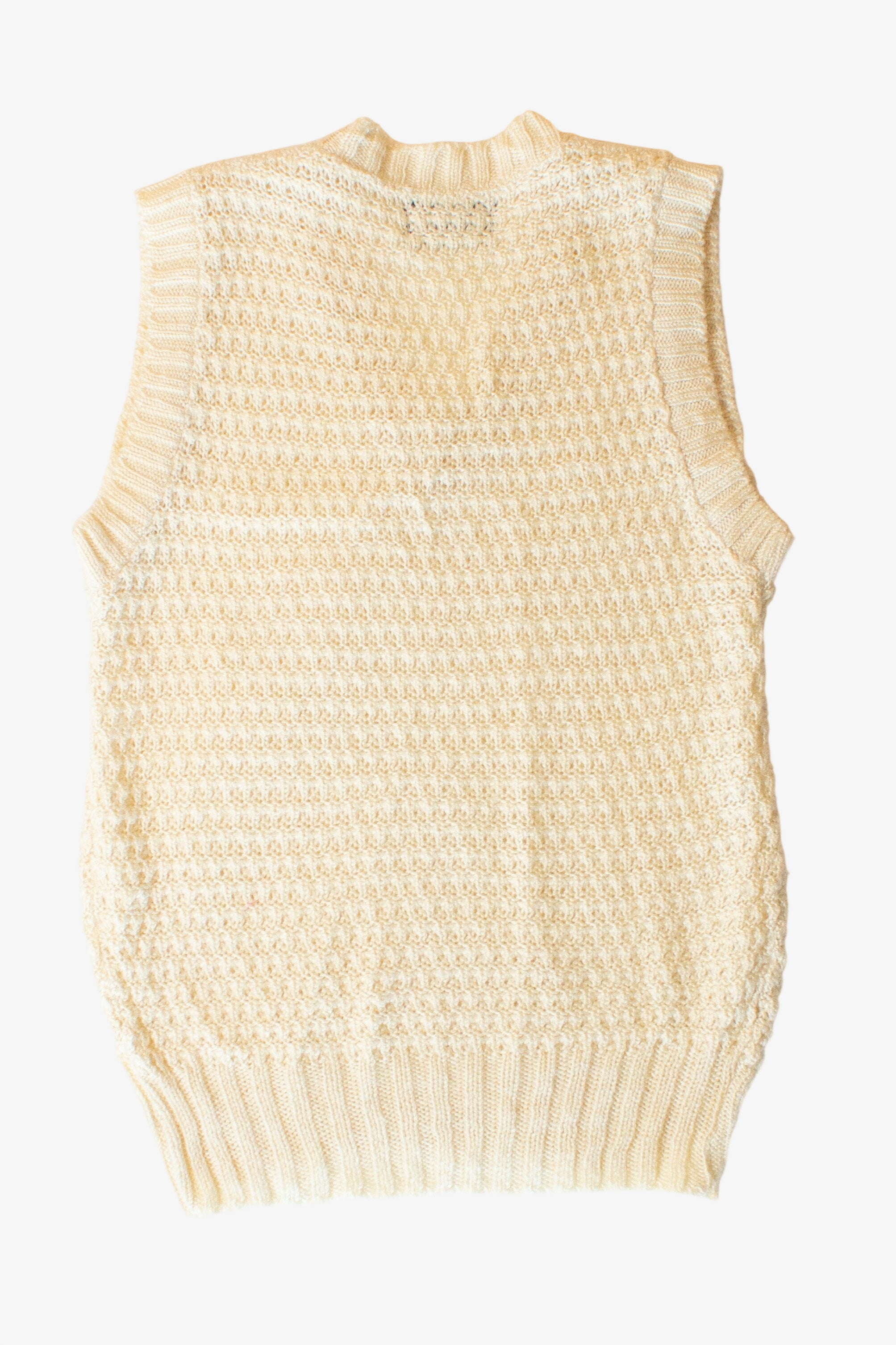 Vintage Ivory Manskin Sweater Vest (1980s)