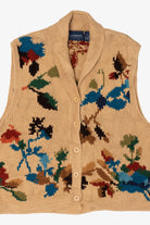 Vintage Beige Liz Claiborne Floral Sweater Vest (2000s)