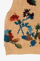 Vintage Beige Liz Claiborne Floral Sweater Vest (2000s)