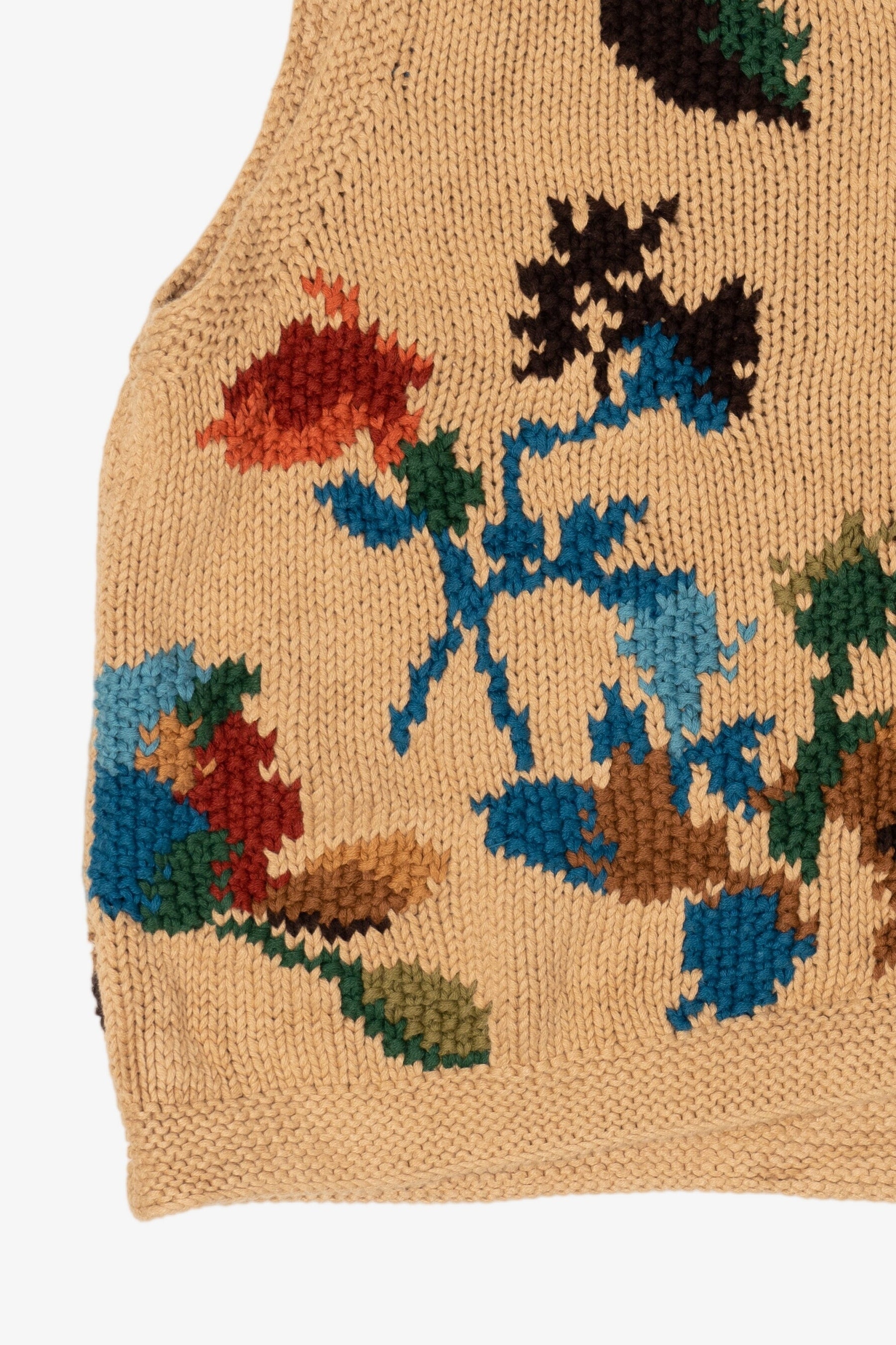 Vintage Beige Liz Claiborne Floral Sweater Vest (2000s)