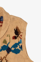 Vintage Beige Liz Claiborne Floral Sweater Vest (2000s)