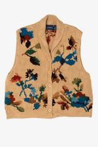 Vintage Beige Liz Claiborne Floral Sweater Vest (2000s)