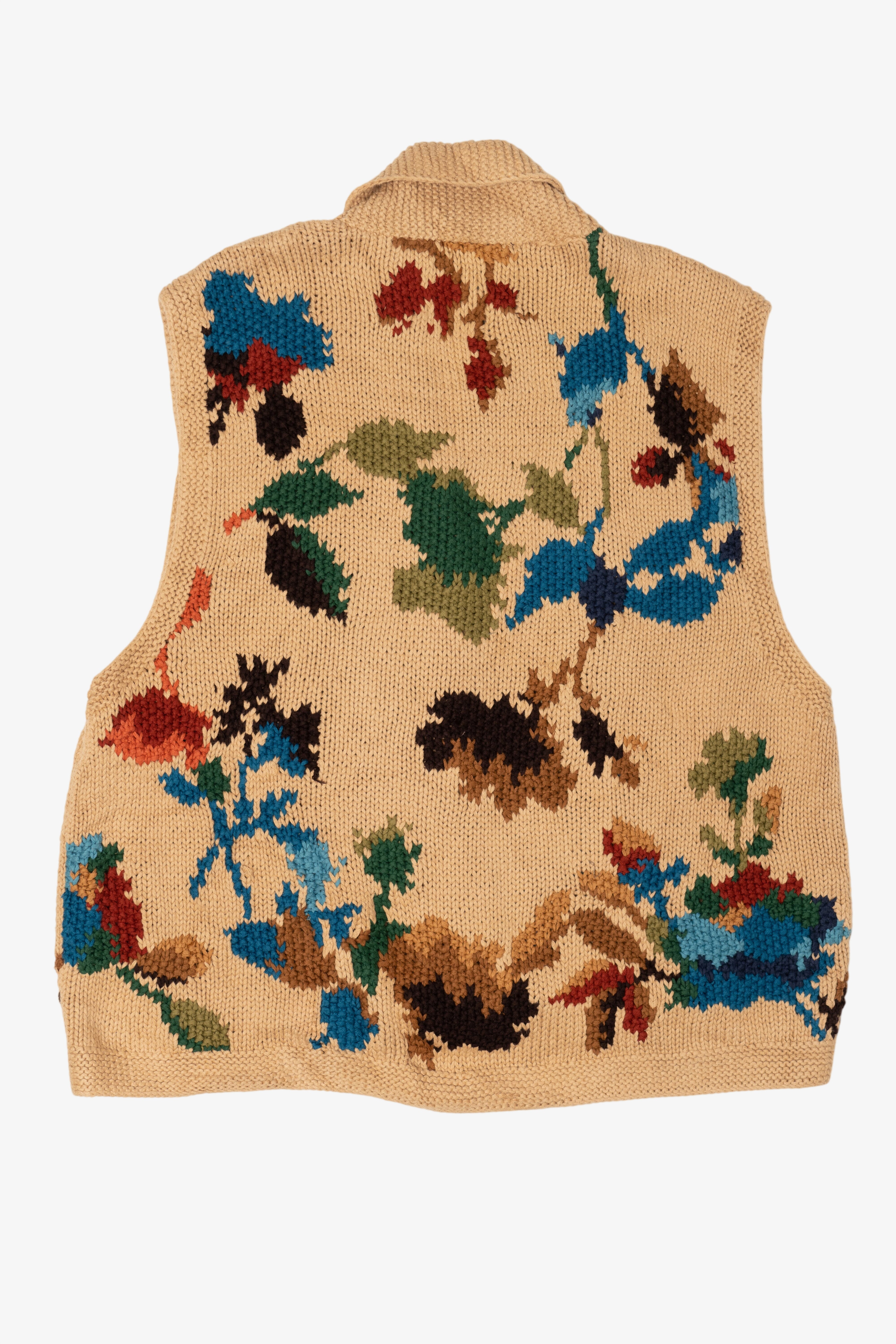 Vintage Beige Liz Claiborne Floral Sweater Vest (2000s)