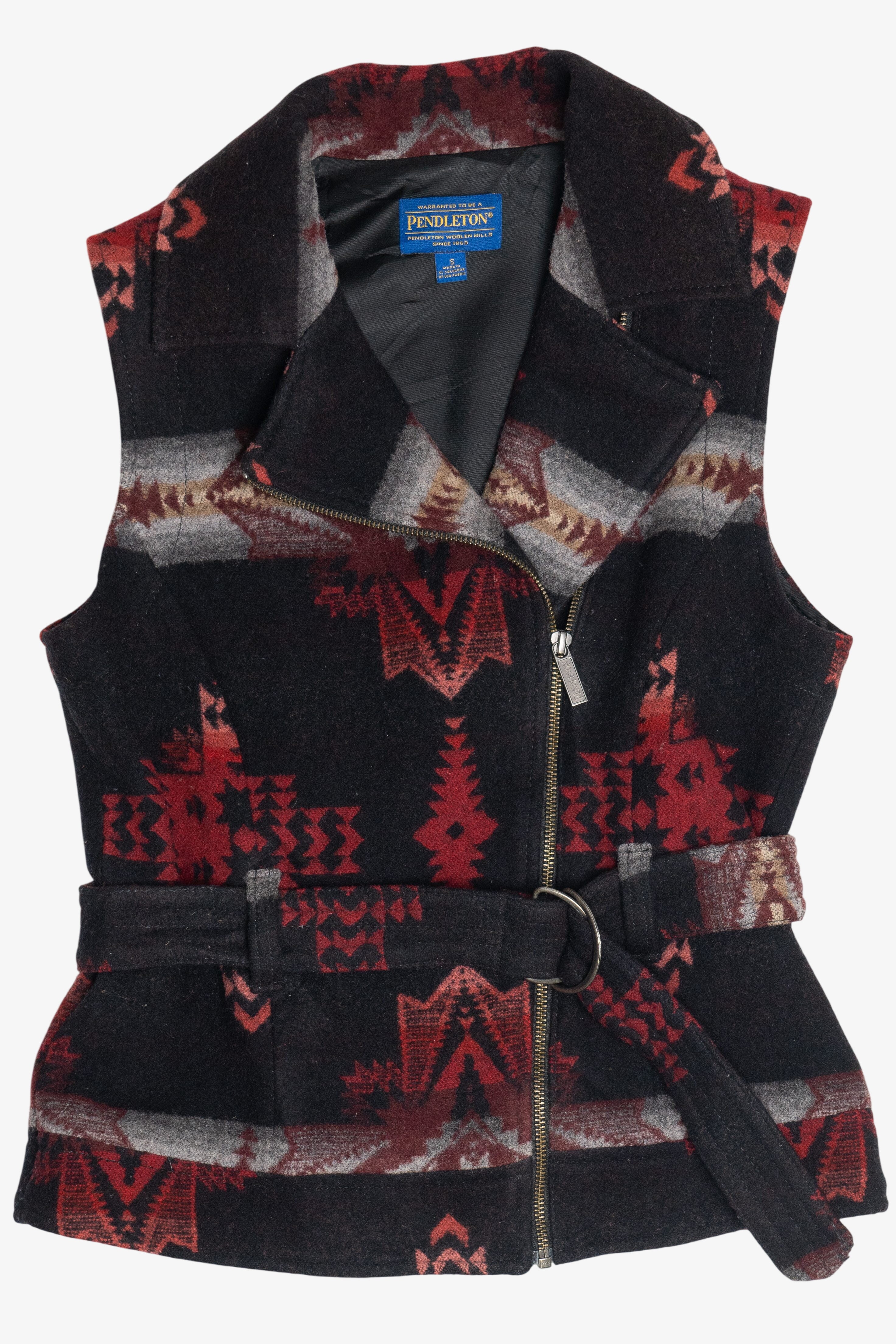 Pendleton Aztec Wool Belted Vest (2010s)