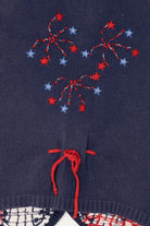 Vintage Hand Knit Red White And Blue America Stars Vest (1990s)