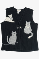 Vintage Cats Wool Sweater Vest (2000s)