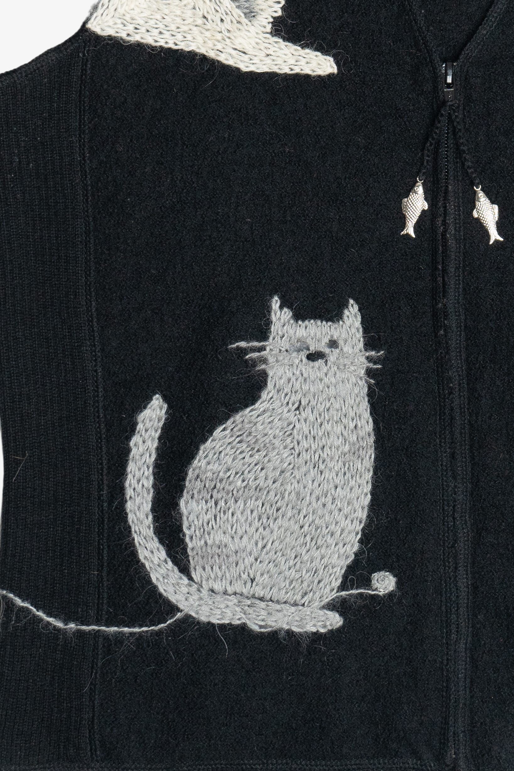 Vintage Cats Wool Sweater Vest (2000s)