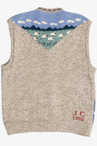 Vintage Blueberry Woolens Cows & Sheep Farm Motifs Sweater Vest (1980s)