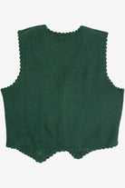Vintage Dark Green Floral Knit Sweater Vest (1980s)