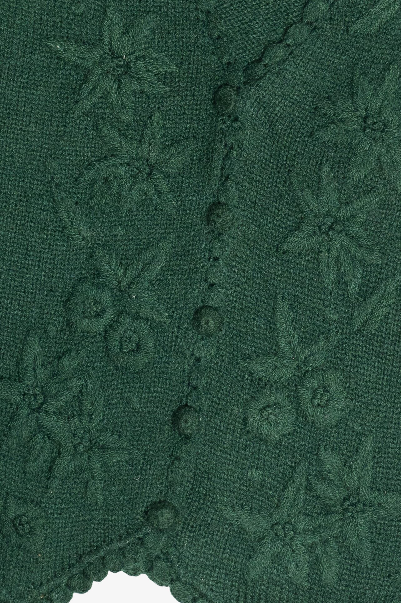 Vintage Dark Green Floral Knit Sweater Vest (1980s)